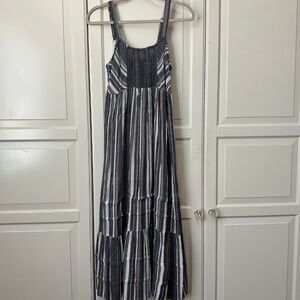Angie Striped Tiered Rayon Maxi Dress